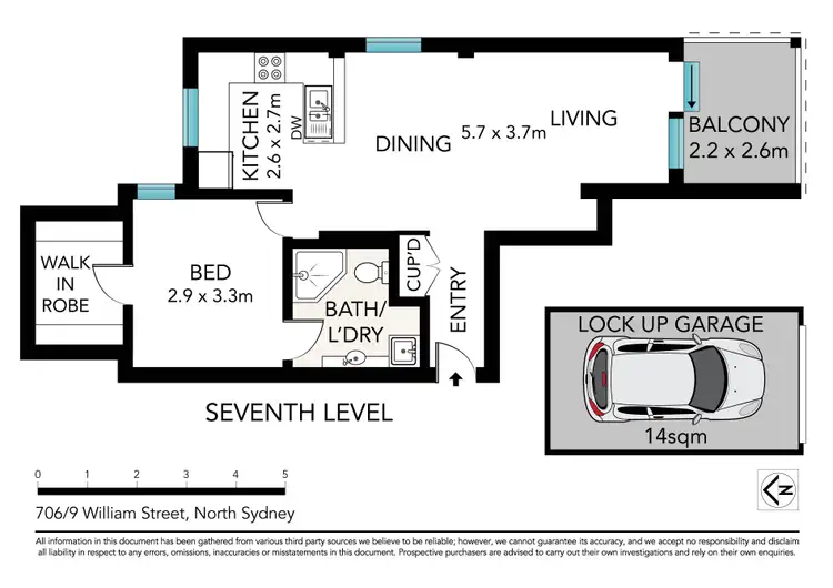 Floorplan of Homely apartment listing, 706/9 William Street, North Sydney NSW 2060