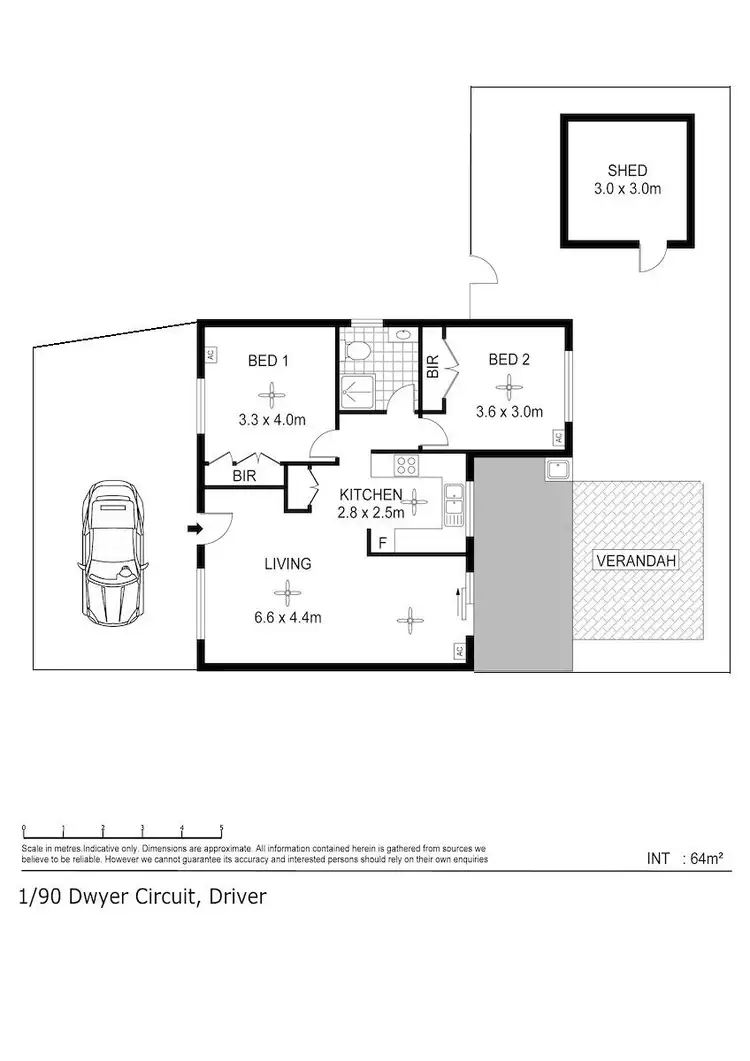 Floorplan of Homely unit listing, 1/90 Dwyer Circuit, Driver NT 830