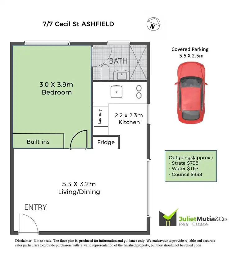 Floorplan of Homely unit listing, 7/7 Cecil Street, Ashfield NSW 2131