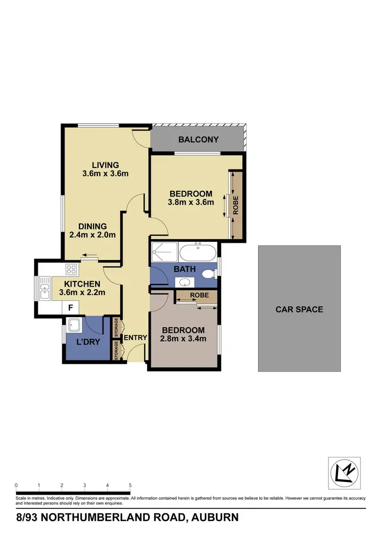 Floorplan of Homely unit listing, 8/93 Northumberland Road, Auburn NSW 2144