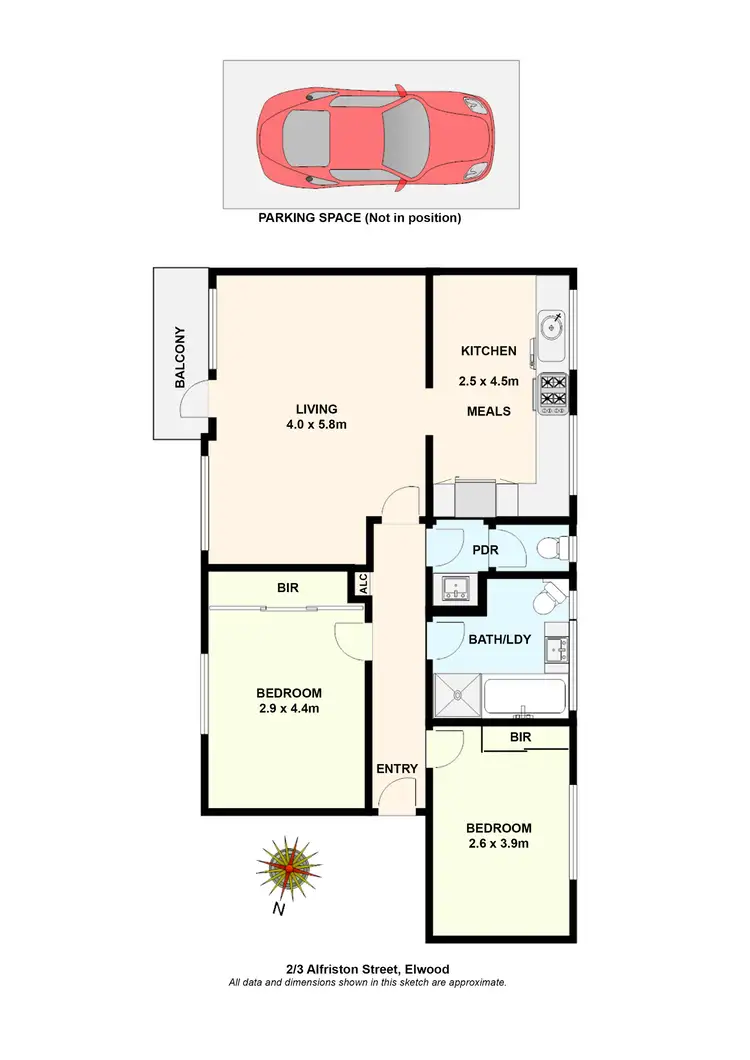 Floorplan of Homely apartment listing, 2/3 Alfriston Street, Elwood VIC 3184