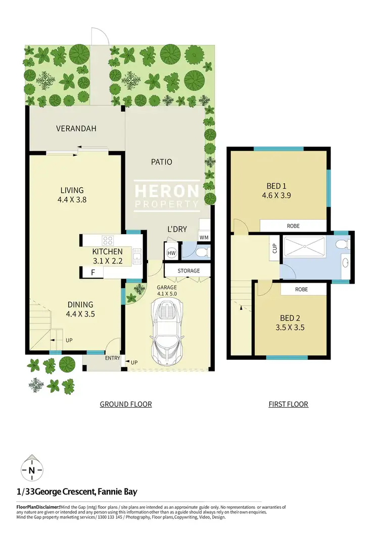 Floorplan of Homely townhouse listing, 1/33 George Crescent, Fannie Bay NT 820