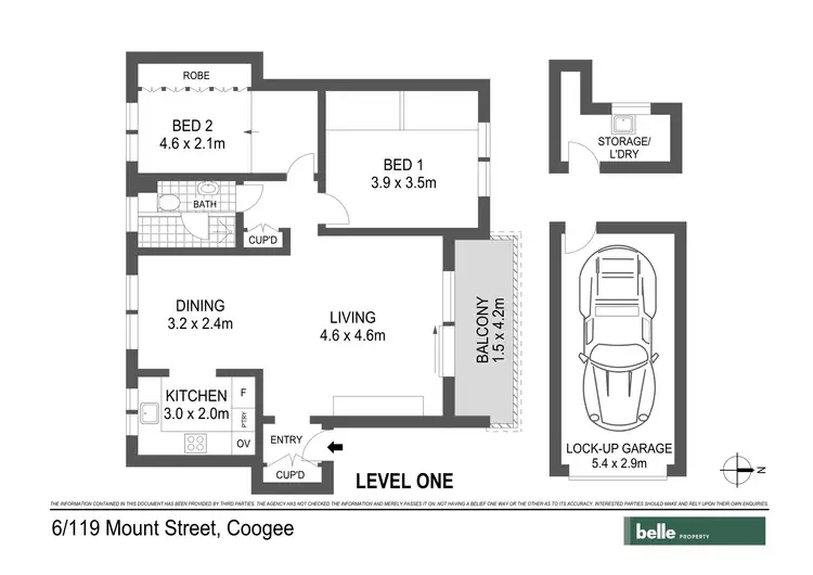 Floorplan of Homely apartment listing, 6/119-123 Mount Street, Coogee NSW 2034