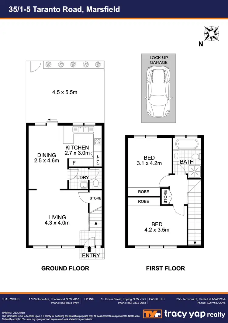 Floorplan of Homely townhouse listing, 35/1-5 Taranto Road, Marsfield NSW 2122