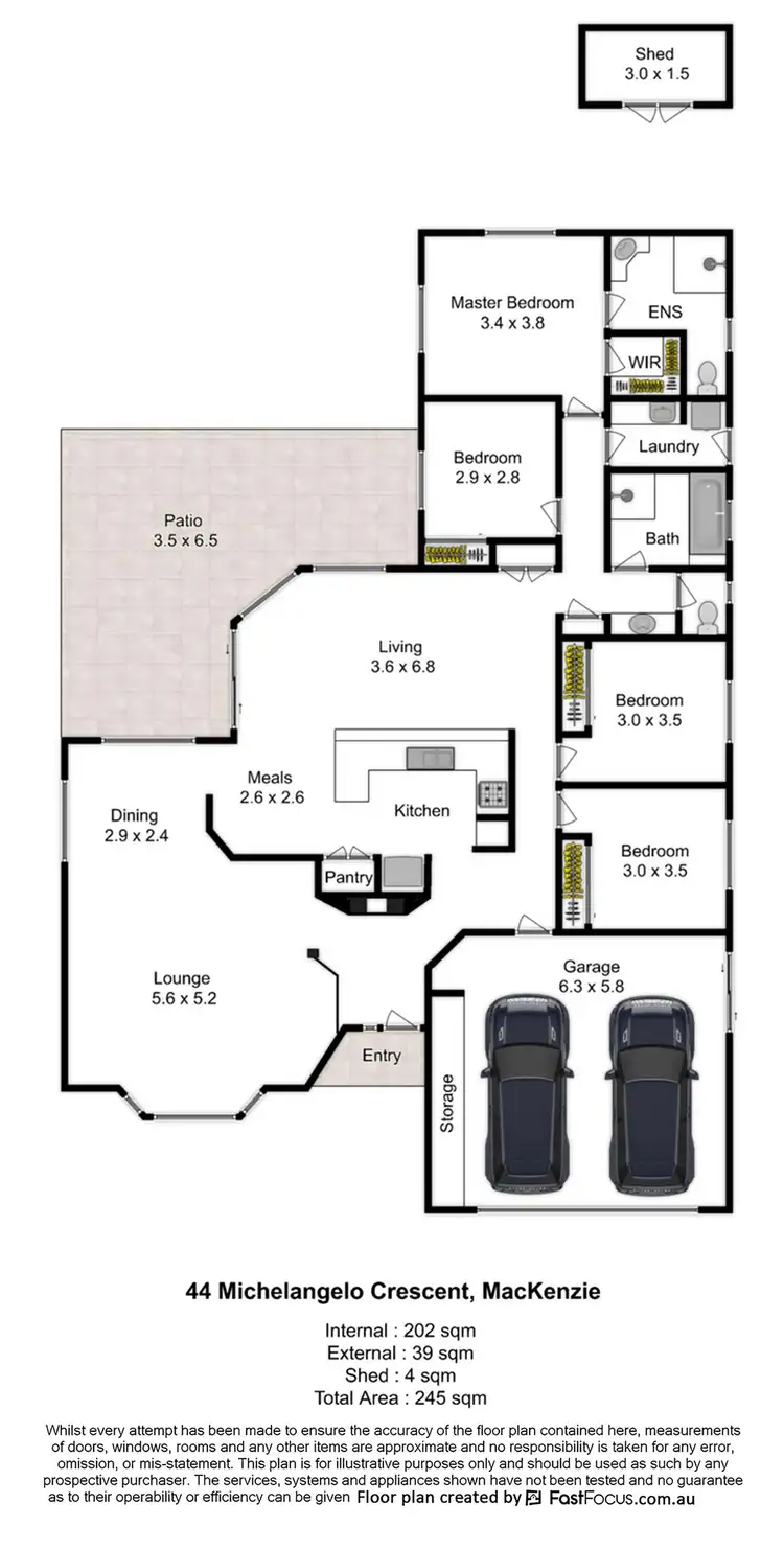 Floorplan of Homely house listing, 44 Michelangelo Crescent, Mackenzie QLD 4156