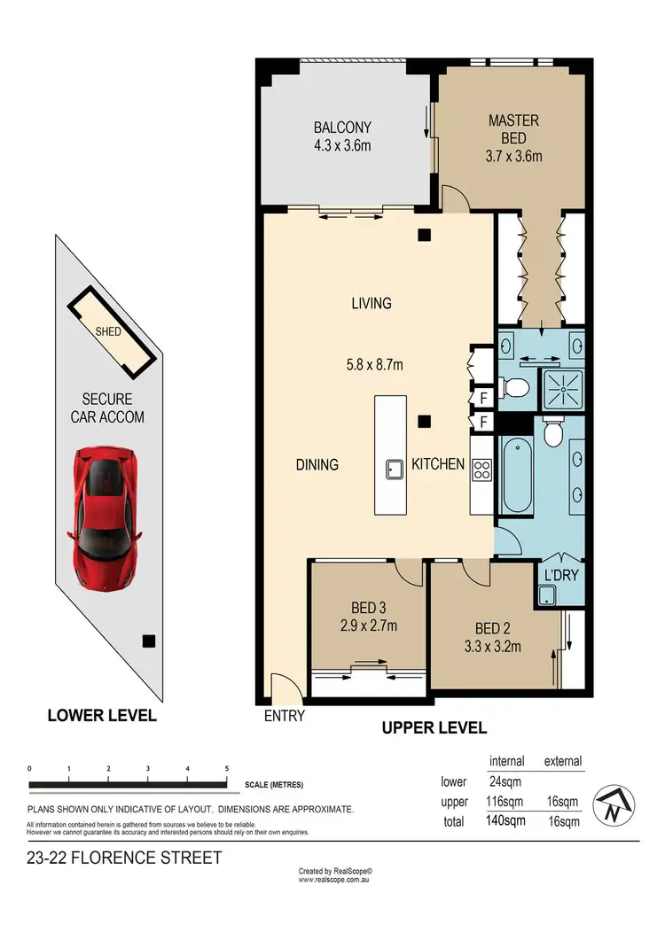 Floorplan of Homely apartment listing, 23/22 Florence Street, Teneriffe QLD 4005