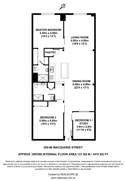 Floorplan of Homely apartment listing, 309/88 Macquarie Street, Teneriffe QLD 4005