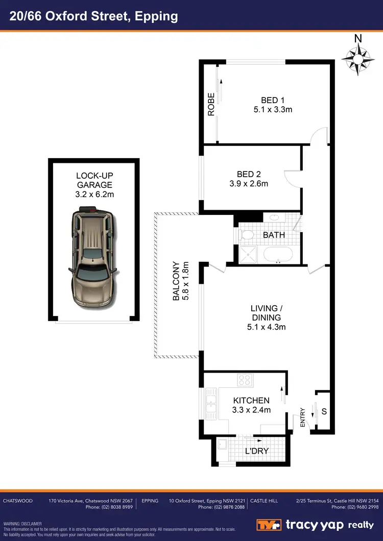 Floorplan of Homely apartment listing, 20/66-68 Oxford Street, Epping NSW 2121