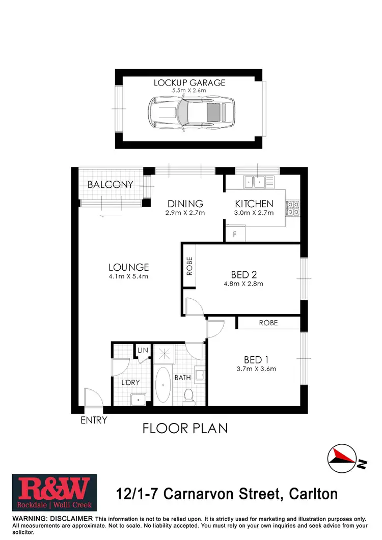 Floorplan of Homely apartment listing, 12/1-7 Carnarvon Street, Carlton NSW 2218