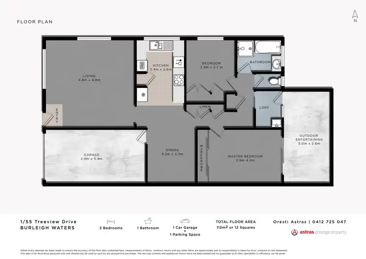 Floorplan of Homely semi-detached listing, 1/55 Treeview Drive, Burleigh Waters QLD 4220