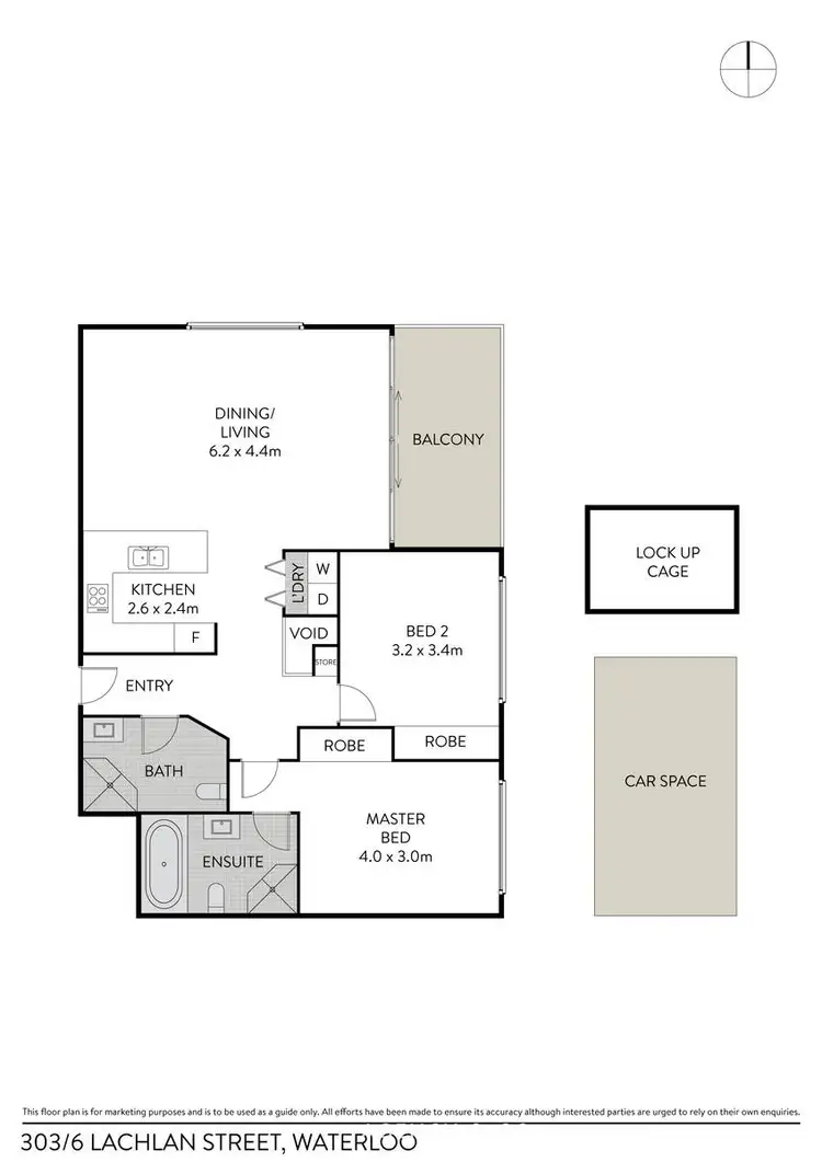 Floorplan of Homely apartment listing, 303/6 Lachlan Street, Waterloo NSW 2017