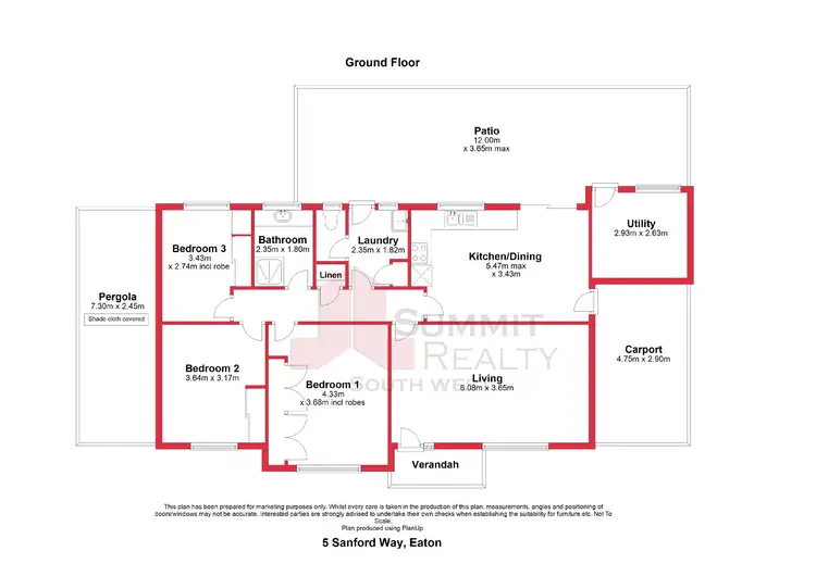 Floorplan of Homely house listing, 5 Sanford Way, Eaton WA 6232