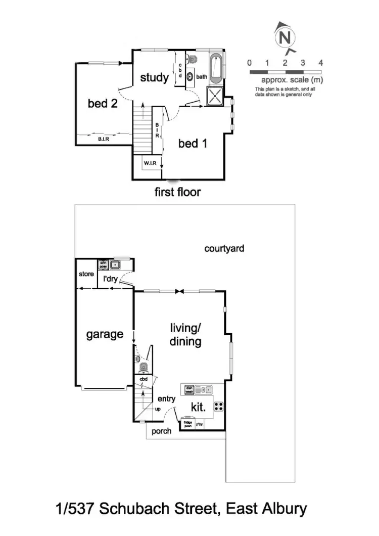 Floorplan of Homely townhouse listing, 1/537 Schubach Street, East Albury NSW 2640
