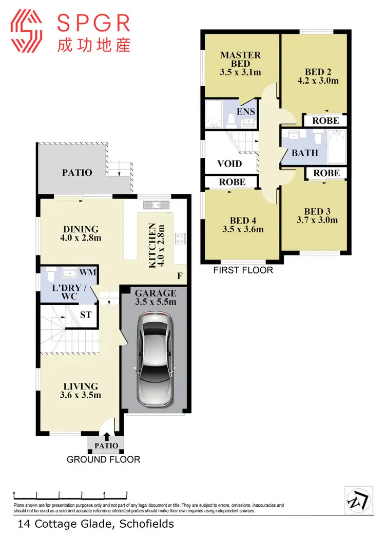 Floorplan of Homely townhouse listing, 14 Cottage Glade, Schofields NSW 2762