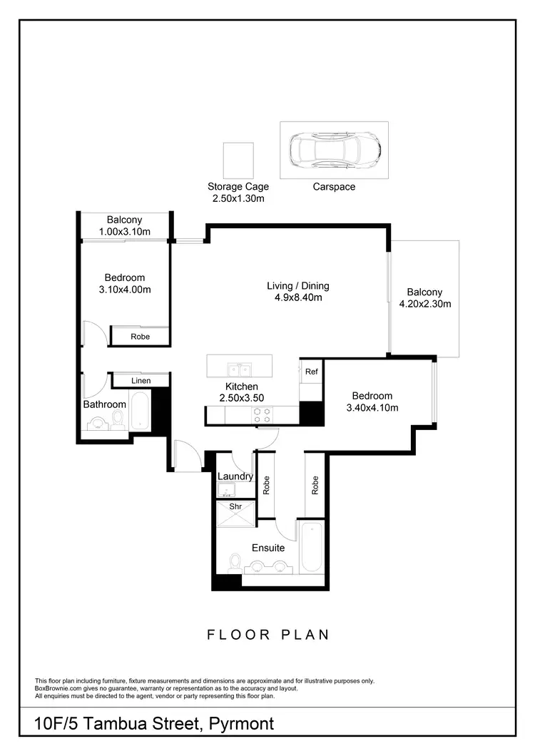 Floorplan of Homely apartment listing, 10F/5 Tambua Street, Pyrmont NSW 2009