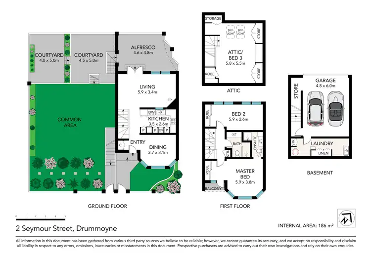 Floorplan of Homely townhouse listing, 2 Seymour Street, Drummoyne NSW 2047