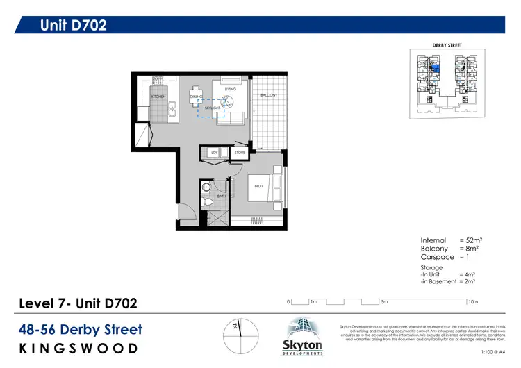 Floorplan of Homely apartment listing, D702/48-56 Derby Street, Kingswood NSW 2747