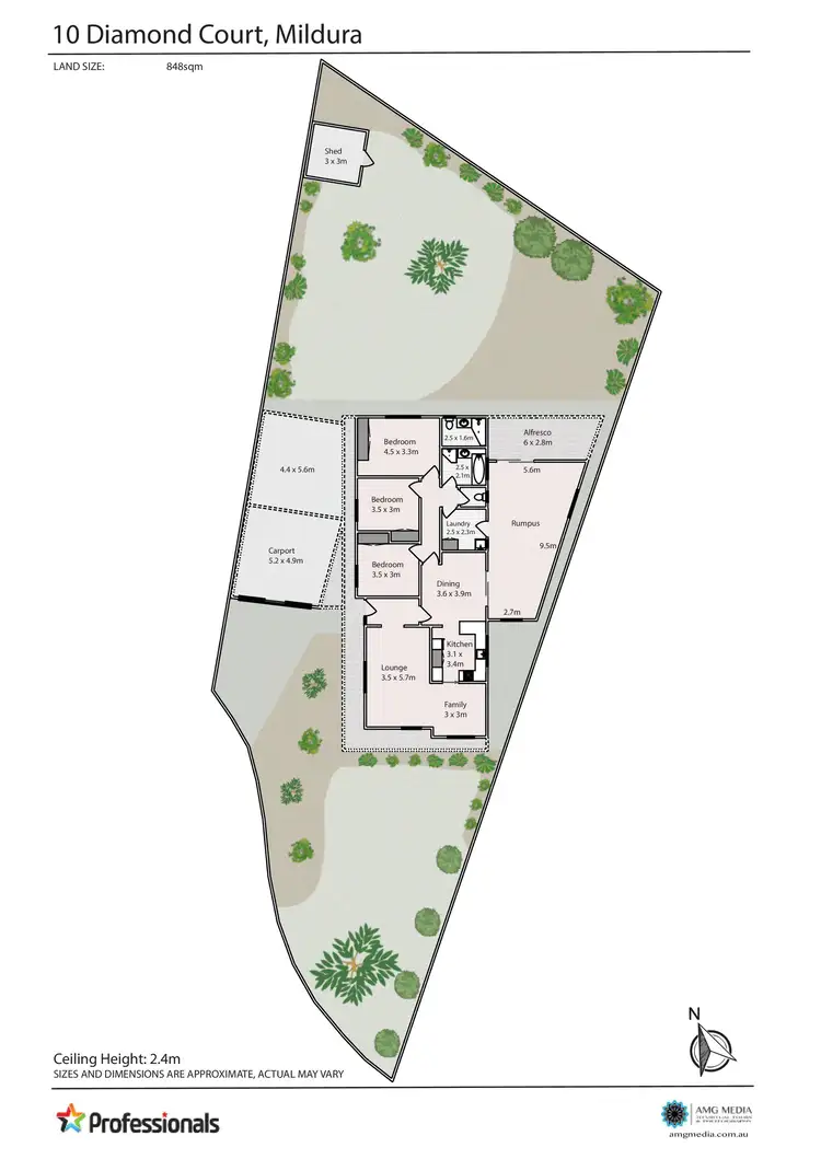 Floorplan of Homely house listing, 10 Diamond Court, Mildura VIC 3500