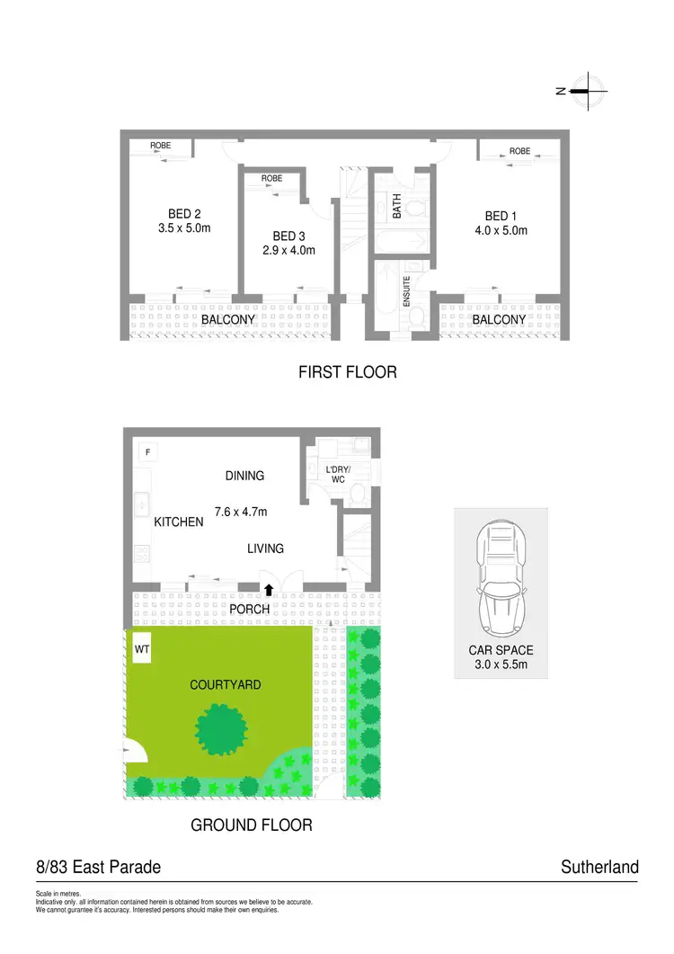 Floorplan of Homely townhouse listing, 8/83-85 East Parade, Sutherland NSW 2232
