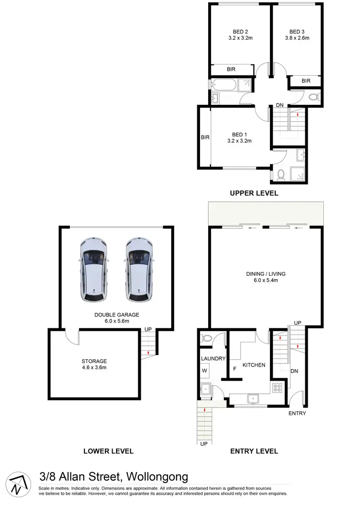 Floorplan of Homely townhouse listing, 3/8 Allan Street, Wollongong NSW 2500