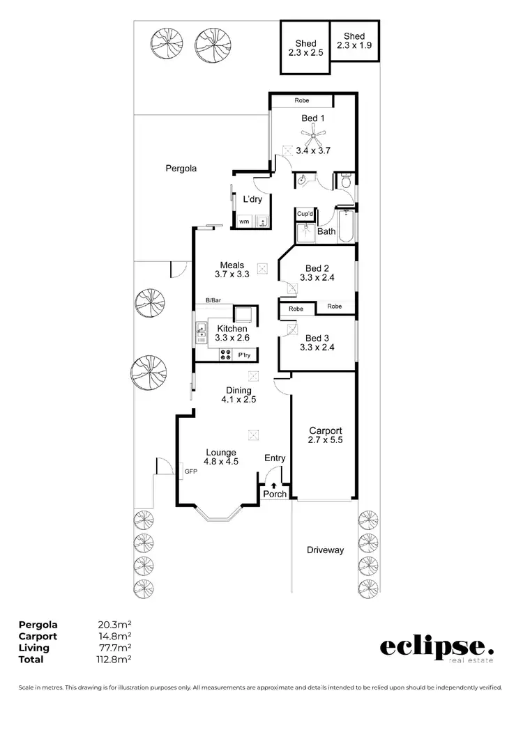 Floorplan of Homely house listing, 1 Kildare Close, Dernancourt SA 5075
