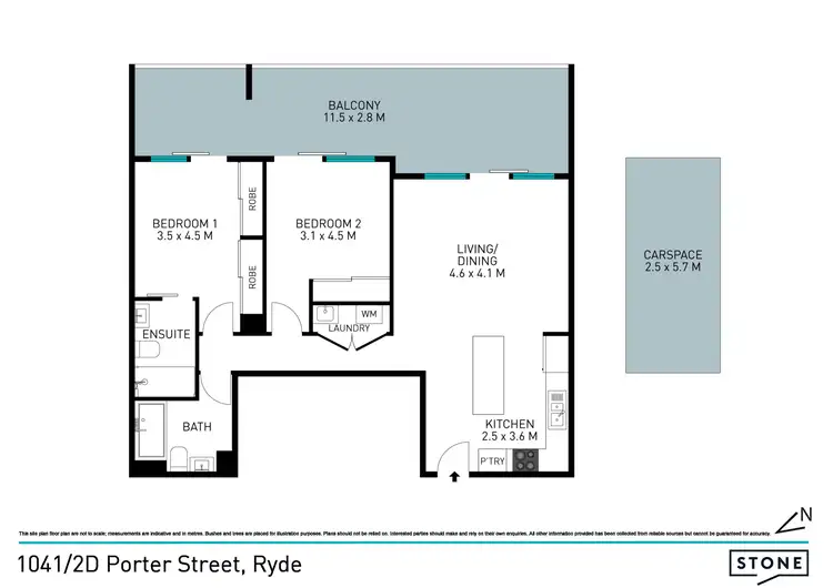 Floorplan of Homely apartment listing, 1041/2D Porter Street, Ryde NSW 2112