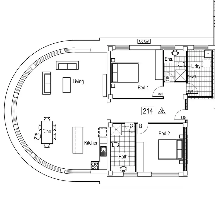 Floorplan of Homely apartment listing, A214/149-157 Thirteenth Street, Mildura VIC 3500