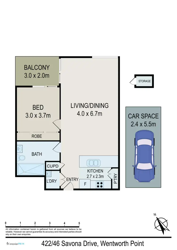 Floorplan of Homely apartment listing, 422/46 Savona Drive, Wentworth Point NSW 2127