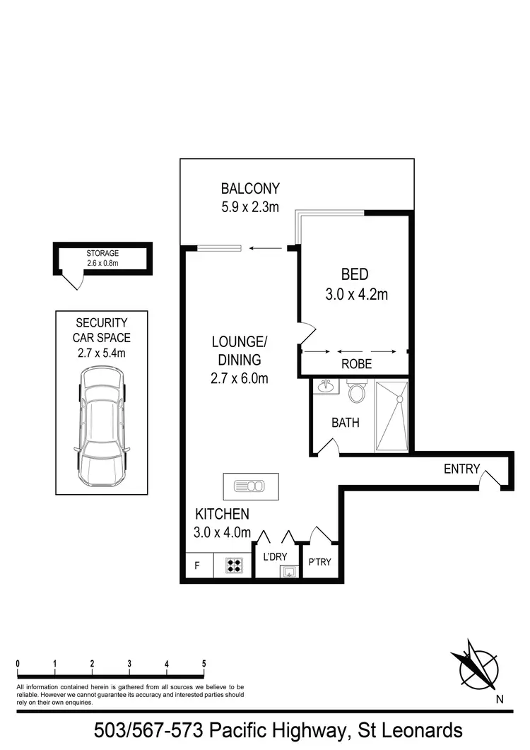 Floorplan of Homely apartment listing, 503/567 Pacific Highway, St Leonards NSW 2065