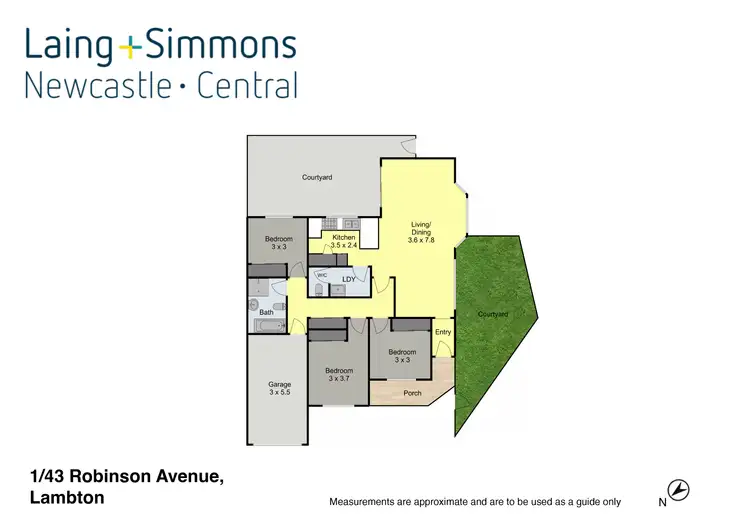 Floorplan of Homely villa listing, 1/43 Robinson Avenue, Lambton NSW 2299