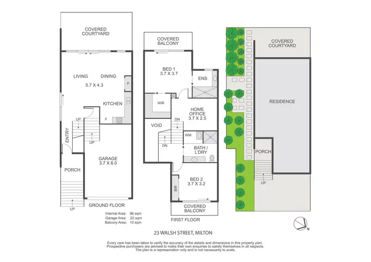 Floorplan of Homely townhouse listing, 23 Walsh Street, Milton QLD 4064