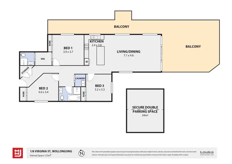 Floorplan of Homely apartment listing, 1/8 Virginia Street, North Wollongong NSW 2500