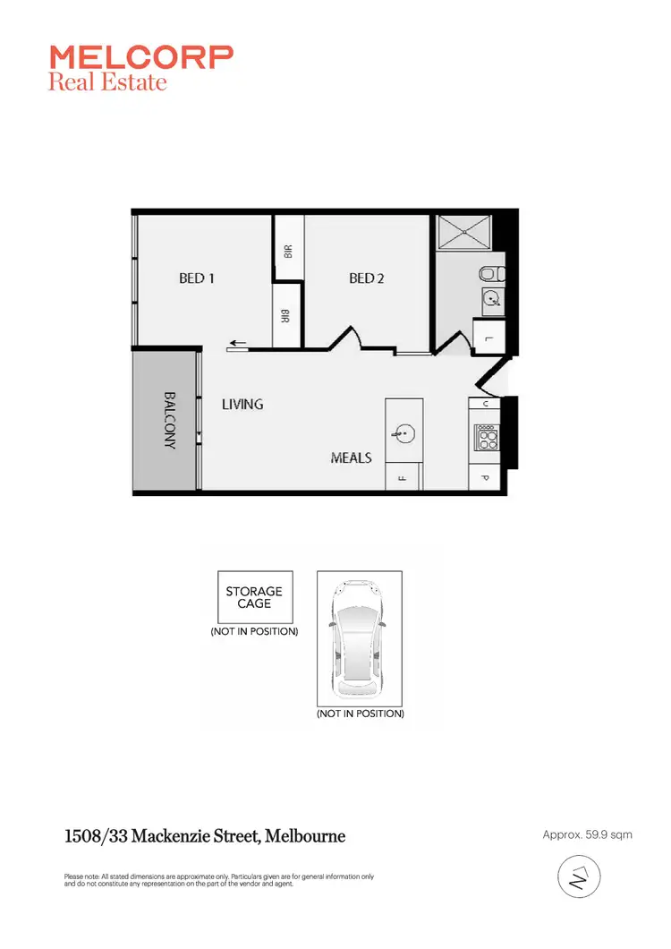 Floorplan of Homely apartment listing, 1508/33 MacKenzie Street, Melbourne VIC 3000