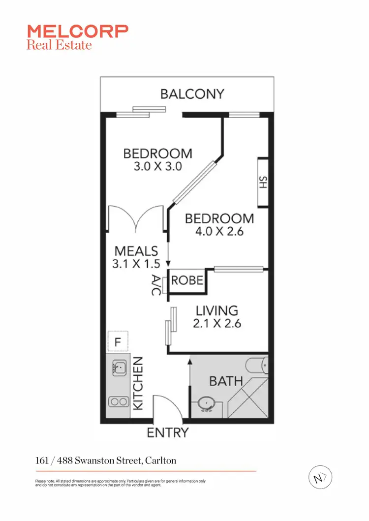 Floorplan of Homely apartment listing, 161/488 Swanston Street, Carlton VIC 3053