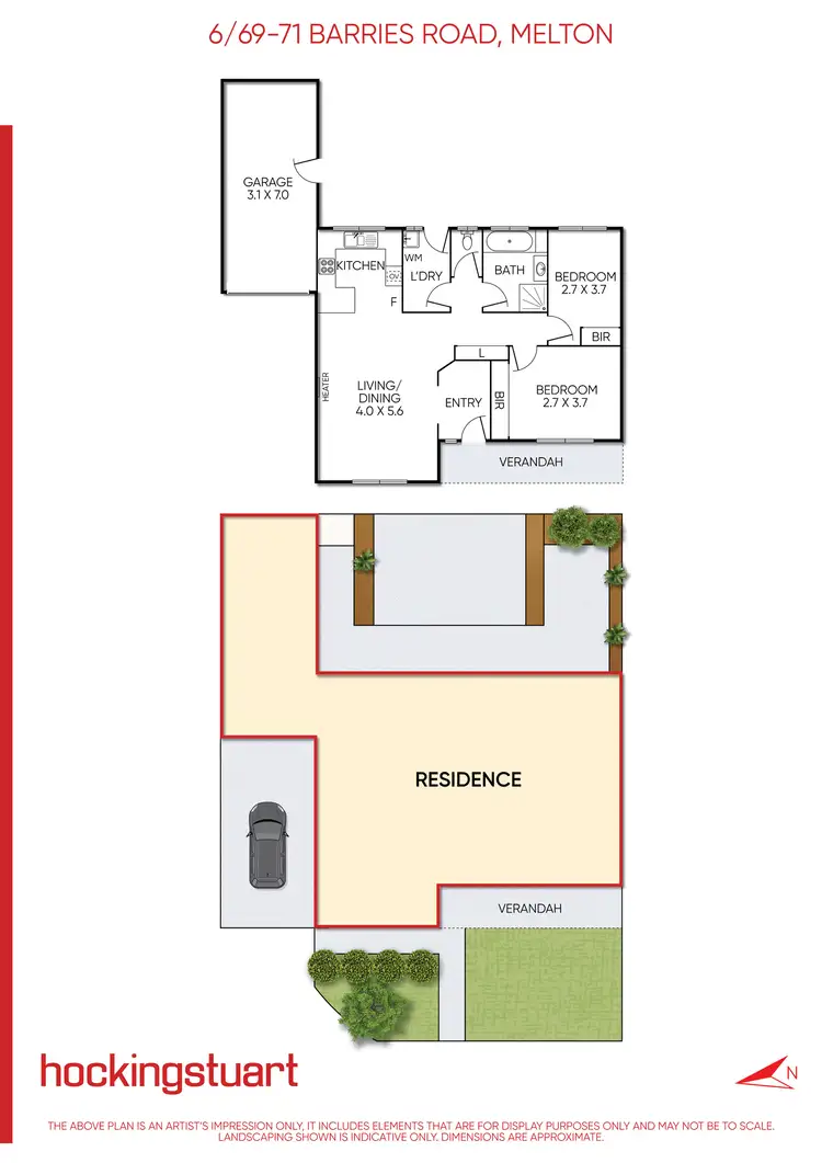 Floorplan of Homely unit listing, 6/69-71 Barries Road, Melton VIC 3337