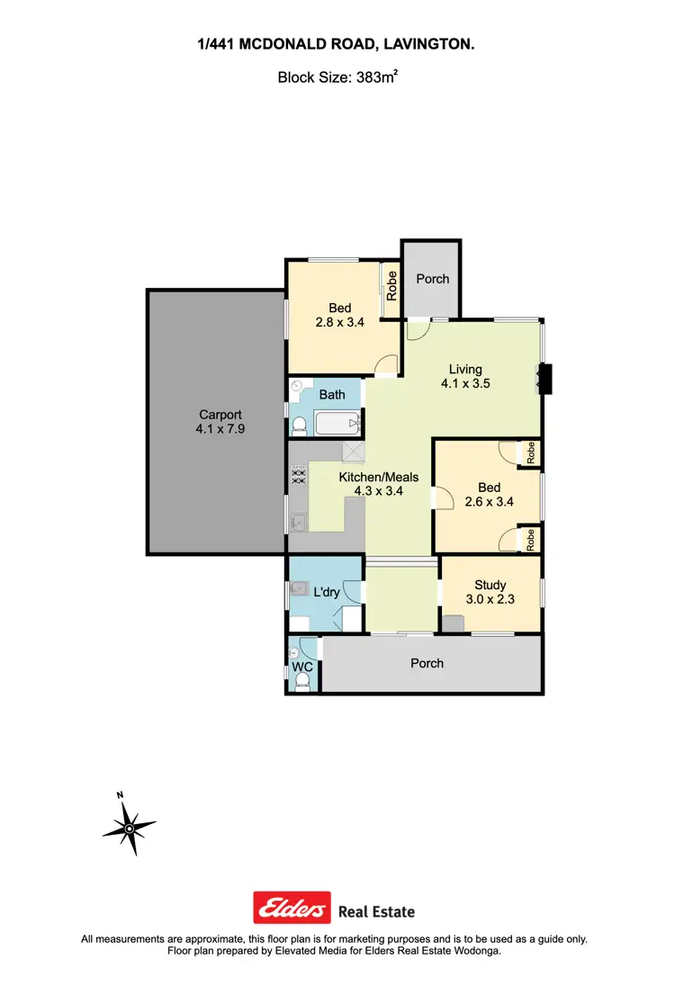 Floorplan of Homely unit listing, 1/441 McDonald Road, Lavington NSW 2641