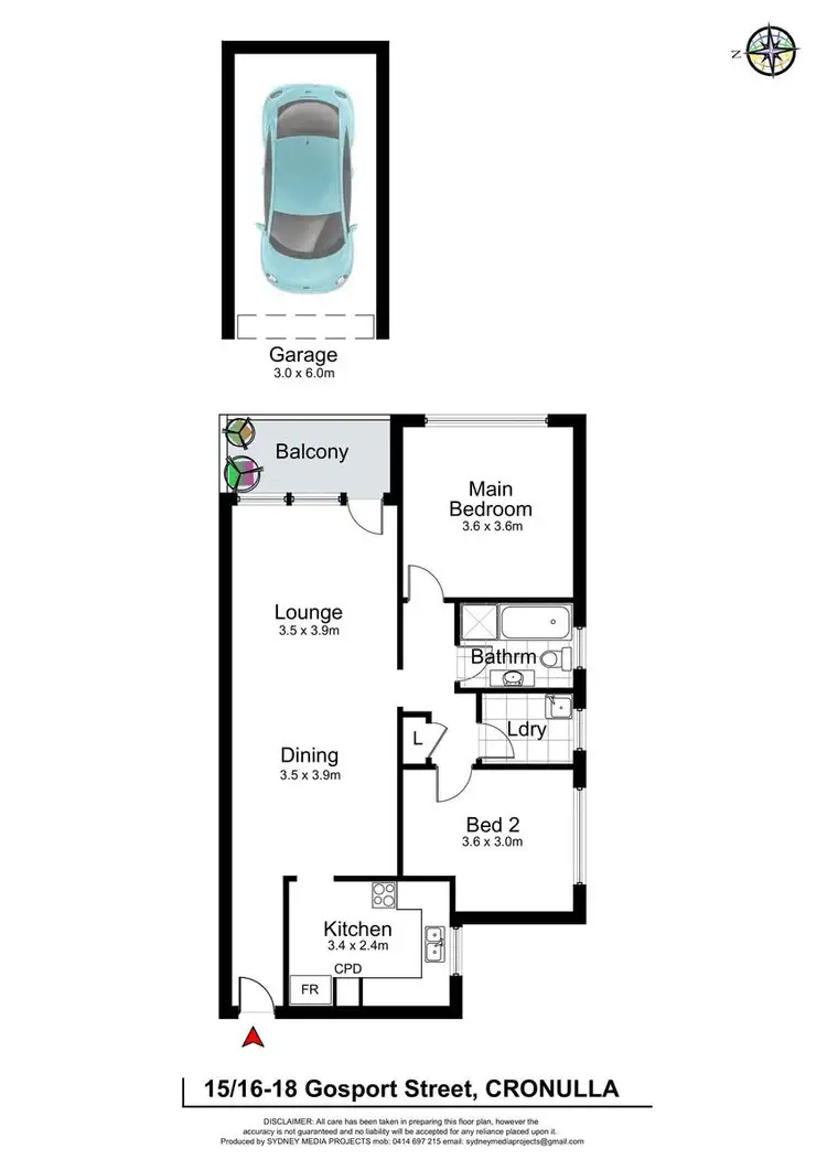 Floorplan of Homely apartment listing, 15/16-18 Gosport Street, Cronulla NSW 2230