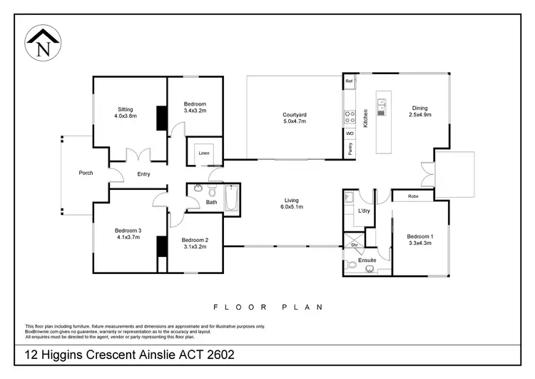 Floorplan of Homely house listing, 12 Higgins Crescent, Ainslie ACT 2602