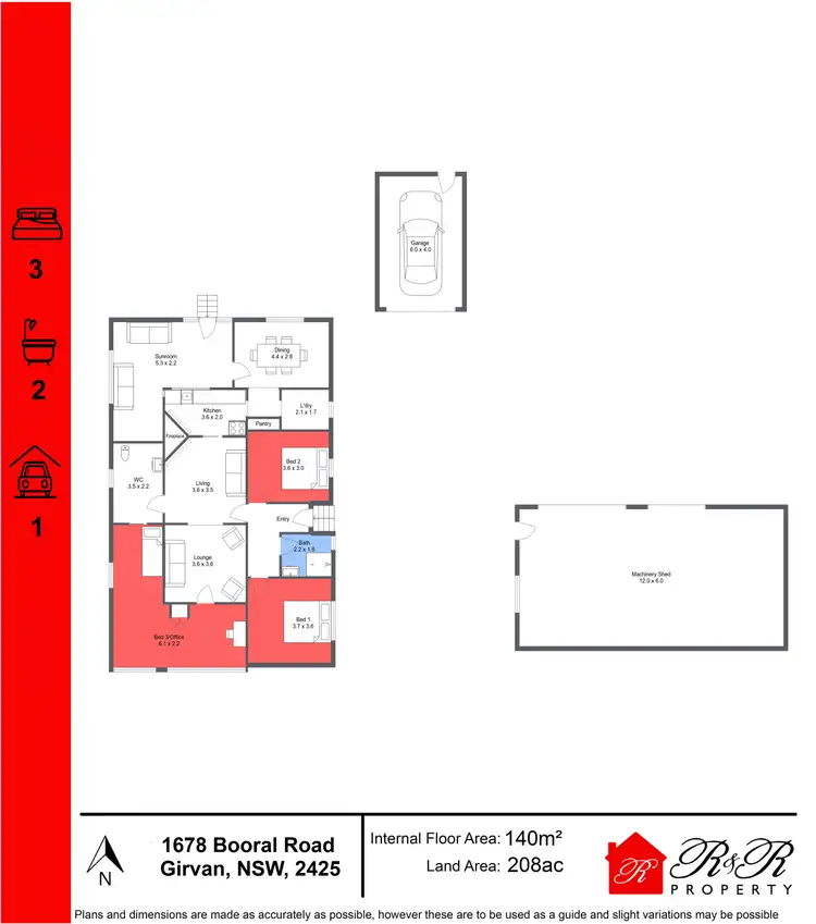 Floorplan of Homely rural property listing, 1678 Booral Road, Girvan NSW 2425