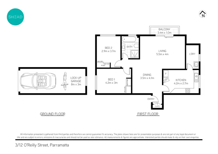 Floorplan of Homely apartment listing, 3/12 O'Reilly Street, Parramatta NSW 2150
