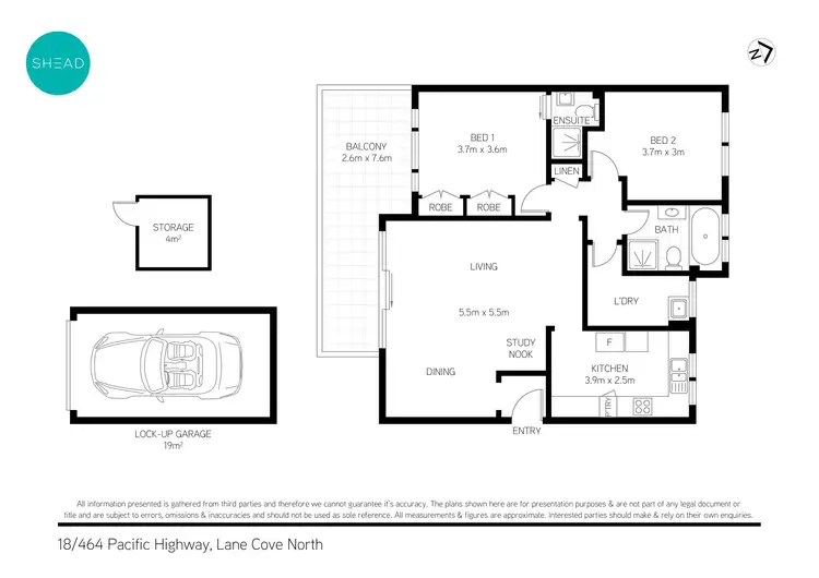 Floorplan of Homely apartment listing, 18/464 Pacific Highway, Lane Cove North NSW 2066