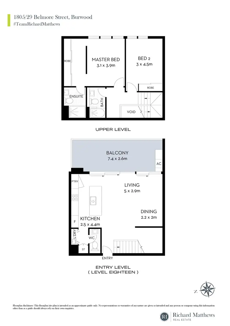 Floorplan of Homely apartment listing, 1805/29 Belmore Street, Burwood NSW 2134