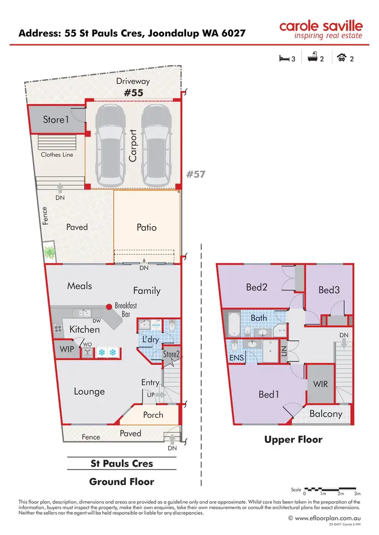 Floorplan of Homely townhouse listing, 55 St Pauls Crescent, Joondalup WA 6027