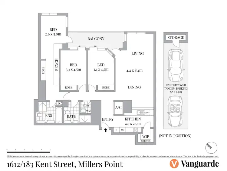 Floorplan of Homely apartment listing, 1612/183 Kent Street, Sydney NSW 2000
