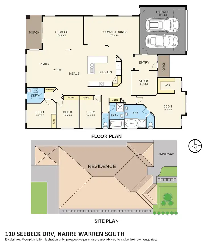 Floorplan of Homely house listing, 110 Seebeck Drive, Narre Warren South VIC 3805