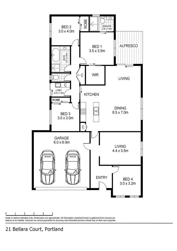 Floorplan of Homely house listing, 21 Bellara Court, Portland VIC 3305