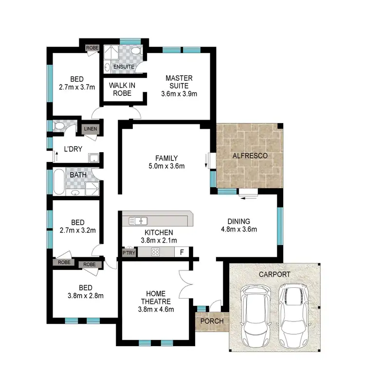 Floorplan of Homely house listing, 3 Gascoyne Circle, Millbridge WA 6232