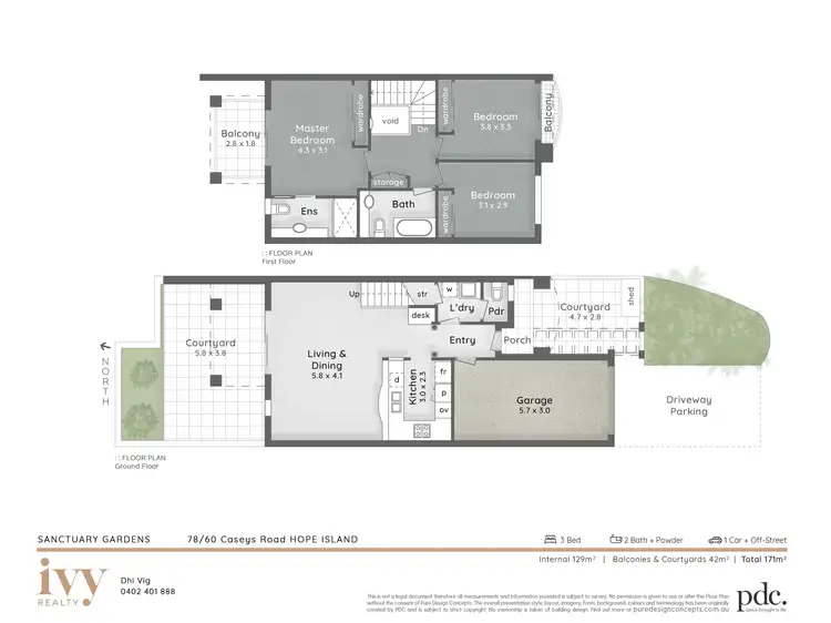 Floorplan of Homely townhouse listing, 78/60 Caseys Road, Hope Island QLD 4212