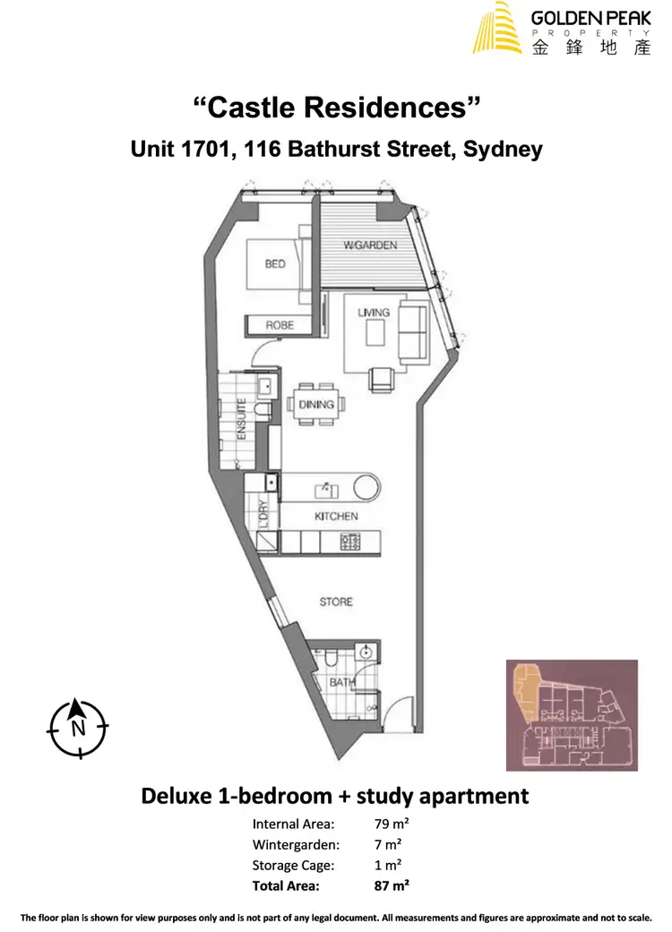 Floorplan of Homely apartment listing, 1701/116 Bathurst Street, Sydney NSW 2000