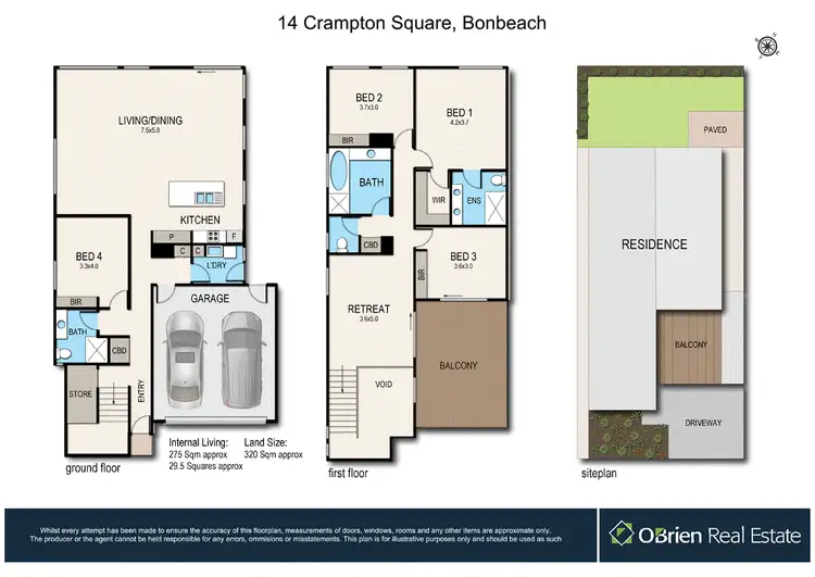Floorplan of Homely house listing, 14 Crampton Square, Bonbeach VIC 3196